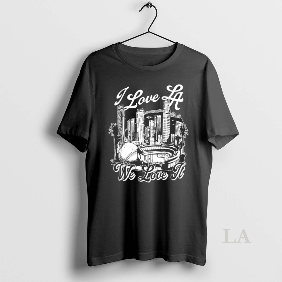 Original Los Angeles Dodgers I Love La Baseball Cityscape Hollywood Los Angeles T-Shirts, Hoodie, Sweatshirt
