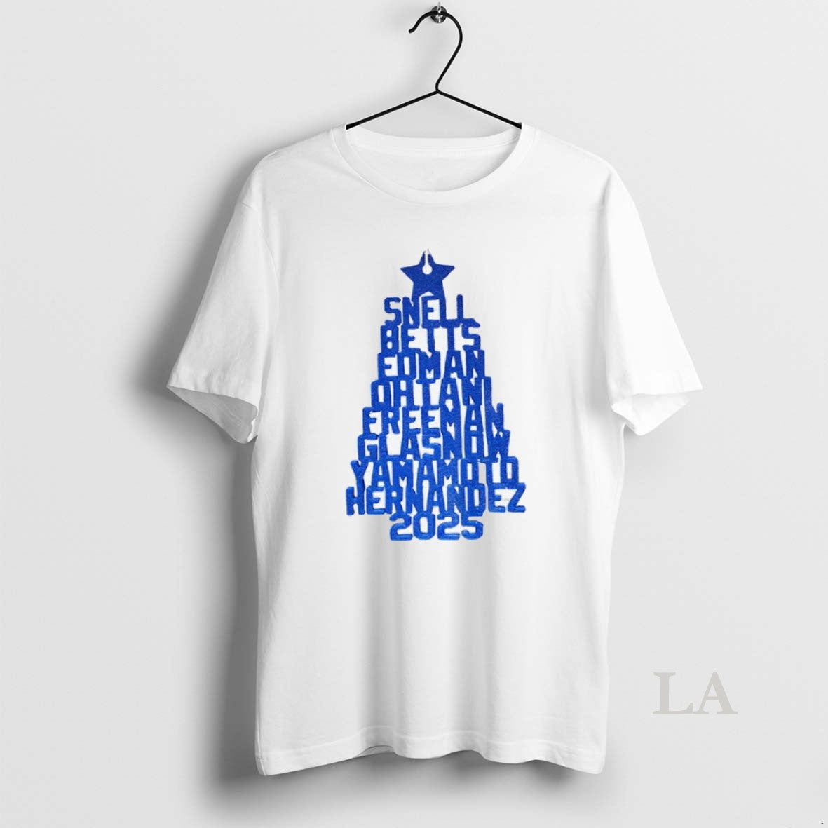 Original Los Angeles Dodgers Mlb Baseball Snell Betts Freeman Ohtani Freeman Glasnow Christmas Tree 2025 T-Shirts,...