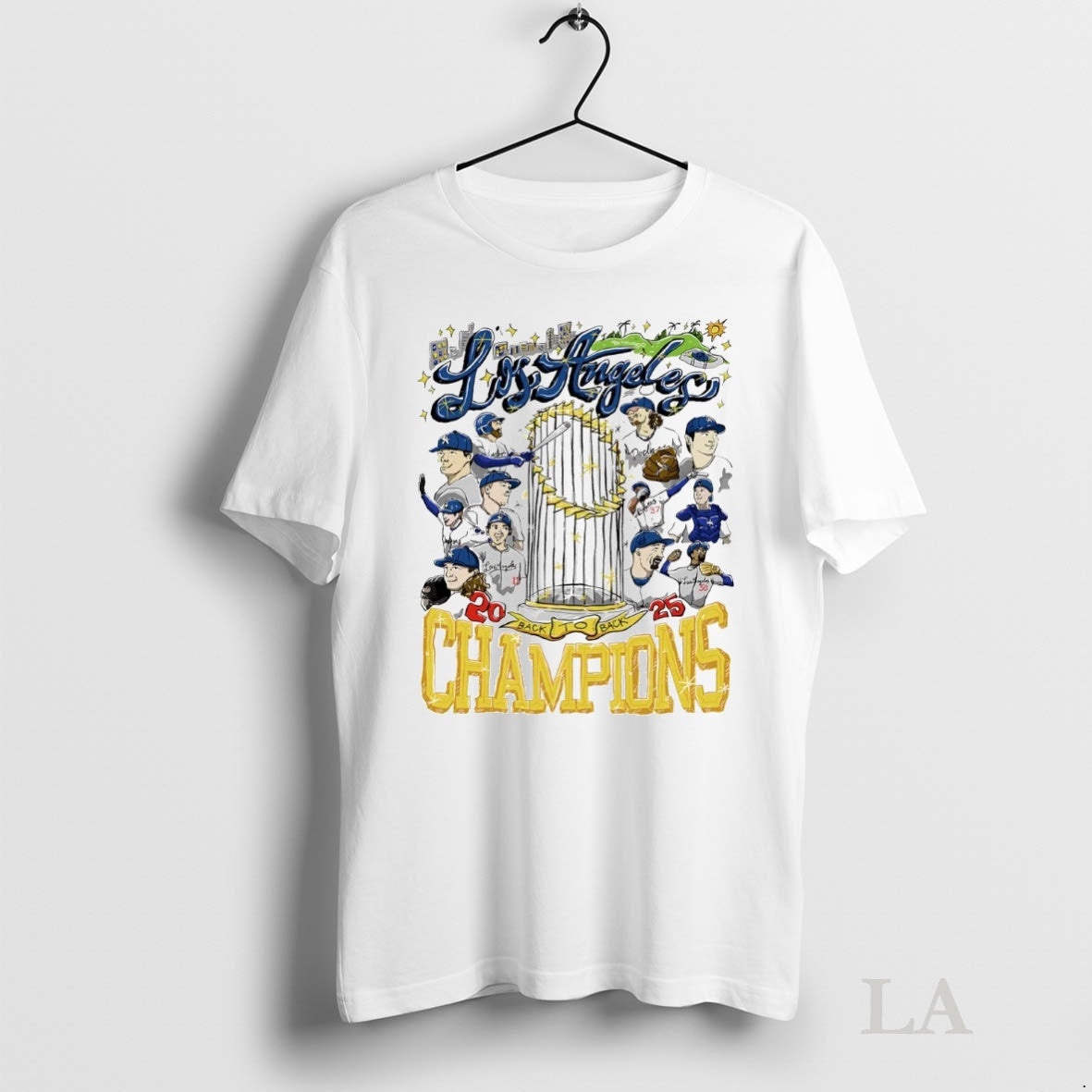 Original Los Angeles Dodgers Back To Back Champions Trophy 2025 T-Shirts, Hoodie, Sweatshirt | InkNestWear.com