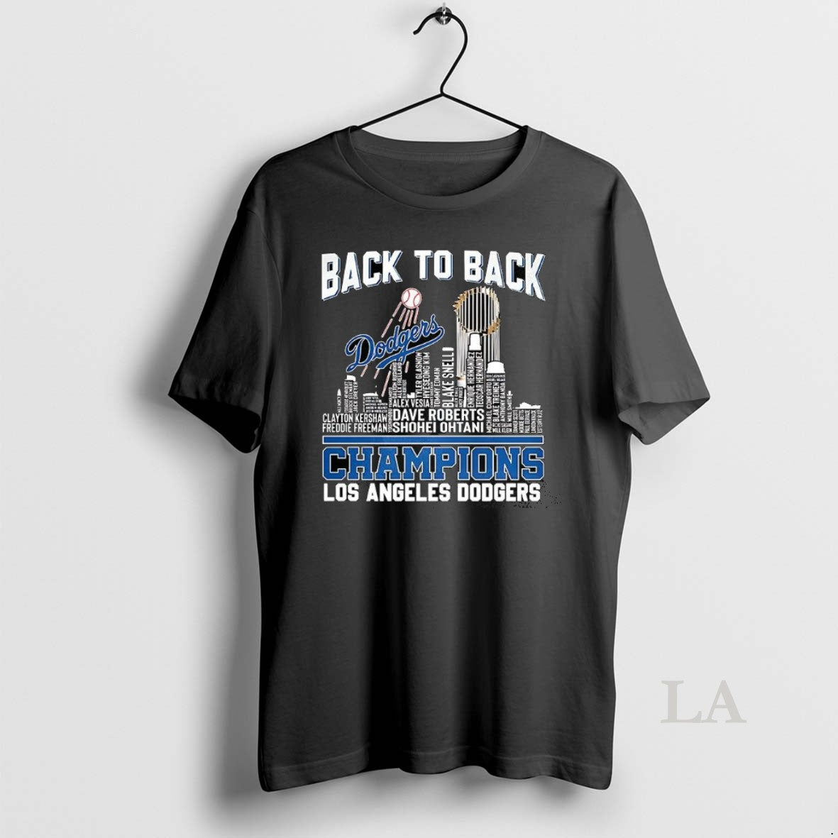 Original Los Angeles Dodgers Back To Back World Series Champions Name Player City Skyline T-Shirts, Hoodie, Sweatshirt