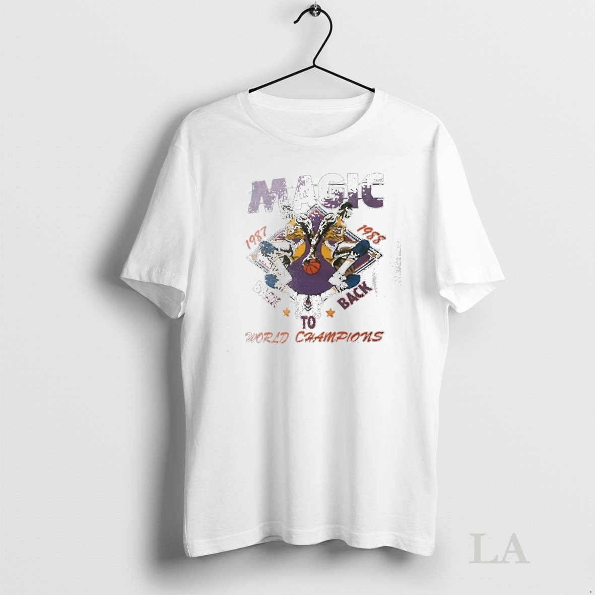 Original Los Angeles Lakers Magic Back To Back World Champions 1987 1988 T-Shirts, Hoodie, Sweatshirt | InkNestWear.com