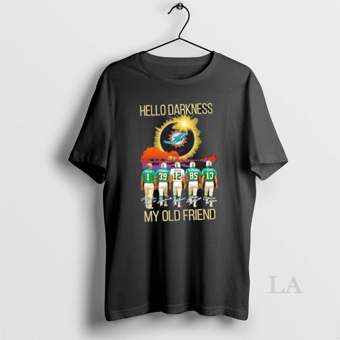 Original Miami Dolphins Don Shula And Legends Hello Darkness My Old Friend Signatures T-Shirts, Hoodie, Sweatshirt