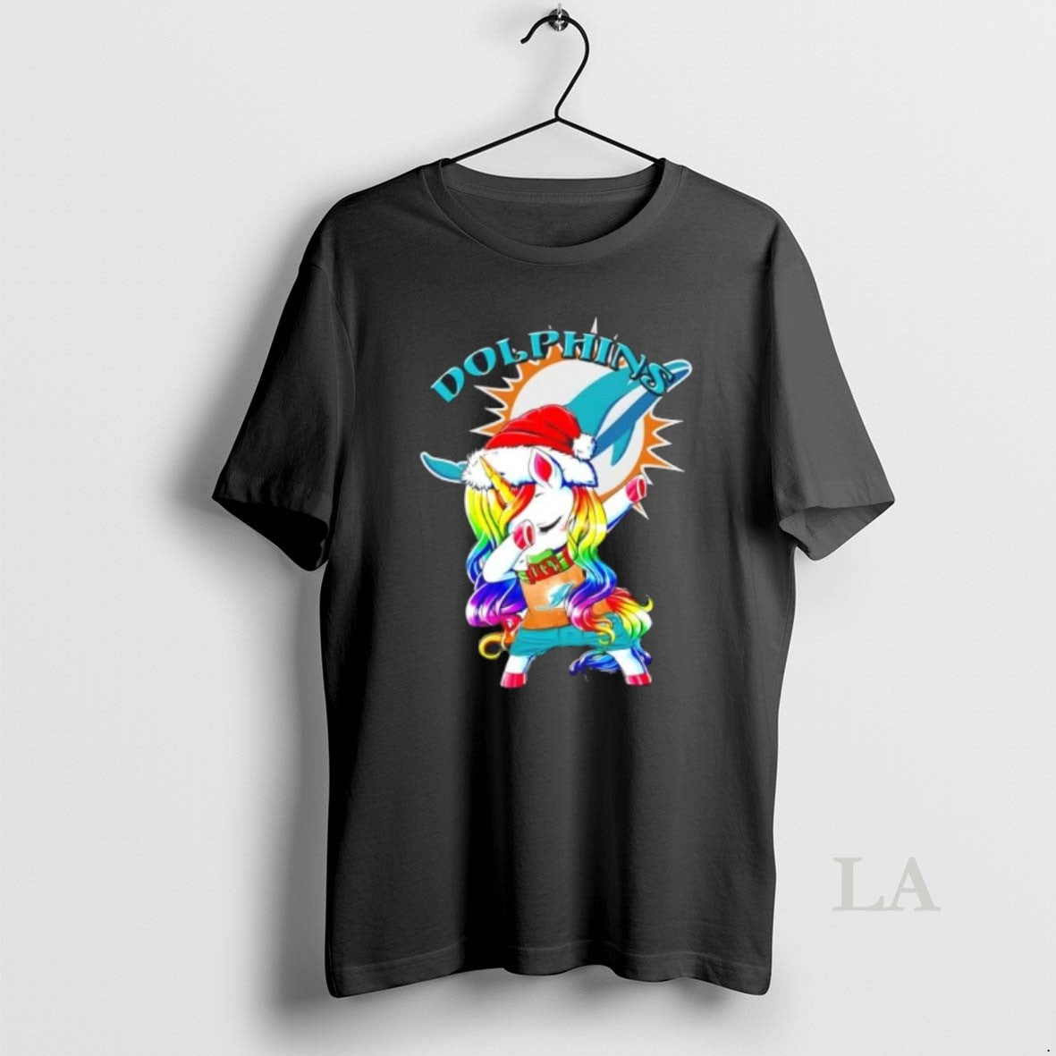 Original Miami Dolphins X Unicorn Santa Hat Dabbing Merry Christmas T-Shirts, Hoodie, Sweatshirt | InkNestWear.com