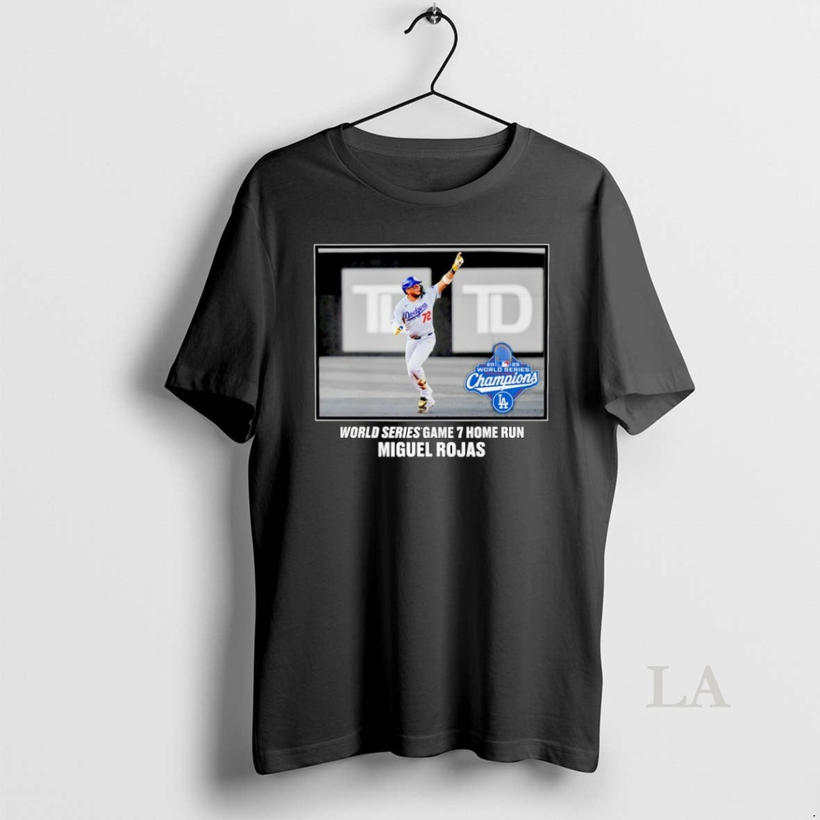 Original Miguel Rojas Los Angeles Dodgers 2025 World Series Champions Game 7 Home Run Moment T-Shirts, Hoodie, Sweatshirt