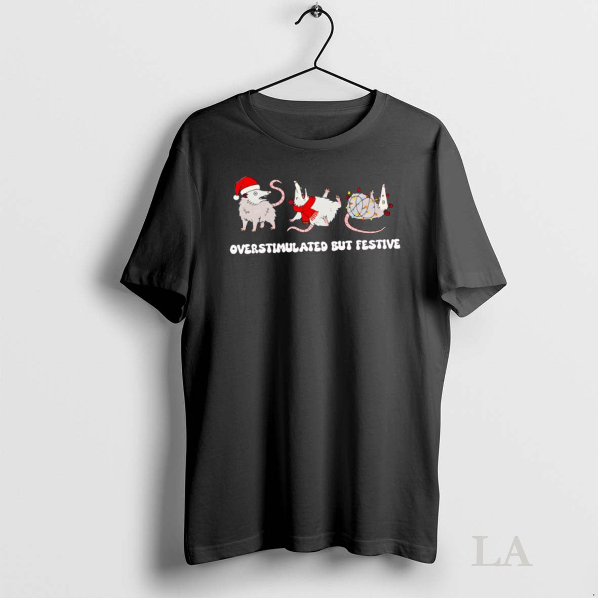Original Nice Overstimulated But Festive Possum Christmas T-Shirts, Hoodie, Sweatshirt | InkNestWear.com