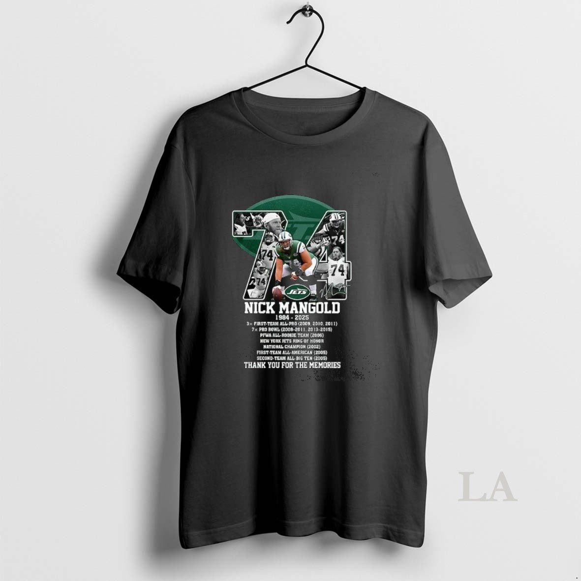 Original Nick Mangold 74 Ny Jets 1984 2025 Thank You For The Memories Signature T-Shirts, Hoodie, Sweatshirt