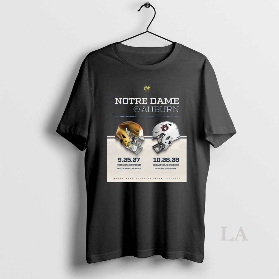 Original Notre Dame Fighting Irish Vs Auburn Tigers 9 25 27 South Bend Indiana 10 T-Shirts, Hoodie, Sweatshirt