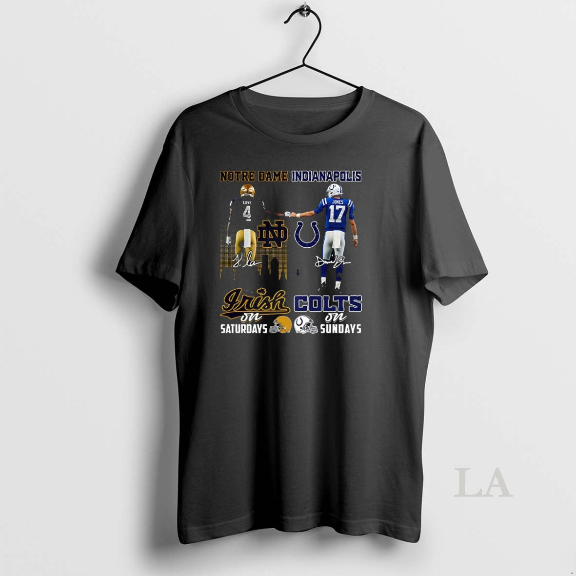 Original Notre Dame Fighting Irish On Saturdays And Indianapolis Colts On Sundays Signature T-Shirts, Hoodie, Sweatshirt