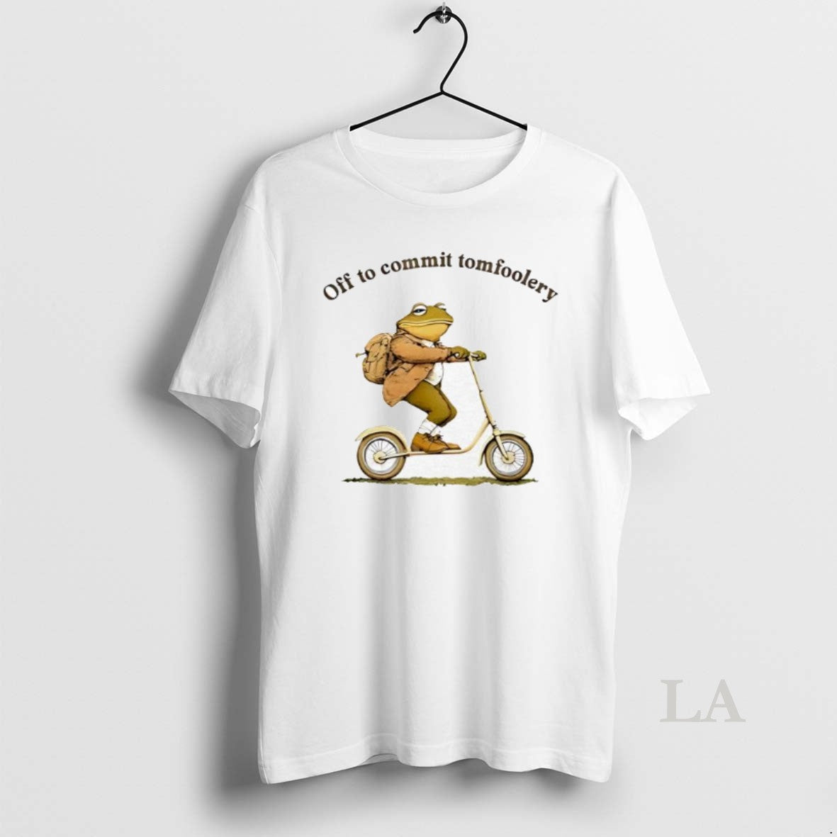 Original Off To Commit Tomfoolery Frog On A Scooter T-Shirts, Hoodie, Sweatshirt | InkNestWear.com