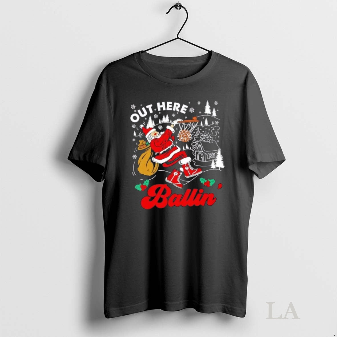 Original Out Here Ballin Santa T-Shirts, Hoodie, Sweatshirt