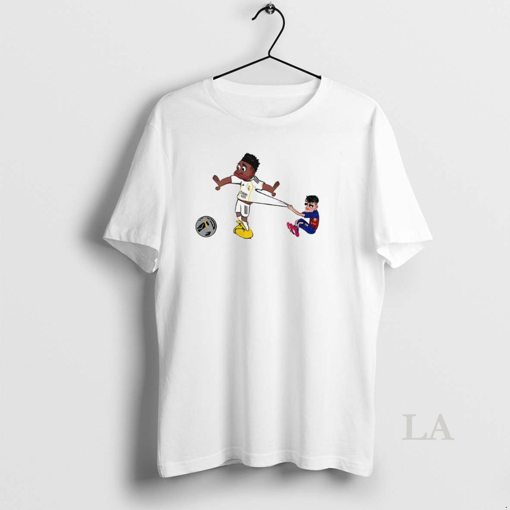 Original Pedri Pulling Vini Jr 7 Football Cartoon Meme T-Shirts, Hoodie, Sweatshirt | InkNestWear.com