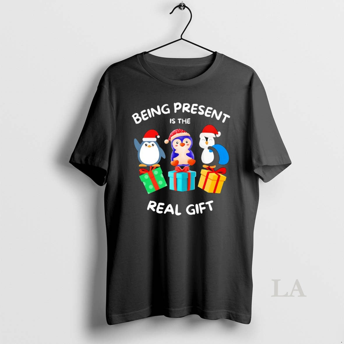 Original Penguin Being Present Is The Real Gift Christmas T-Shirts, Hoodie, Sweatshirt | InkNestWear.com