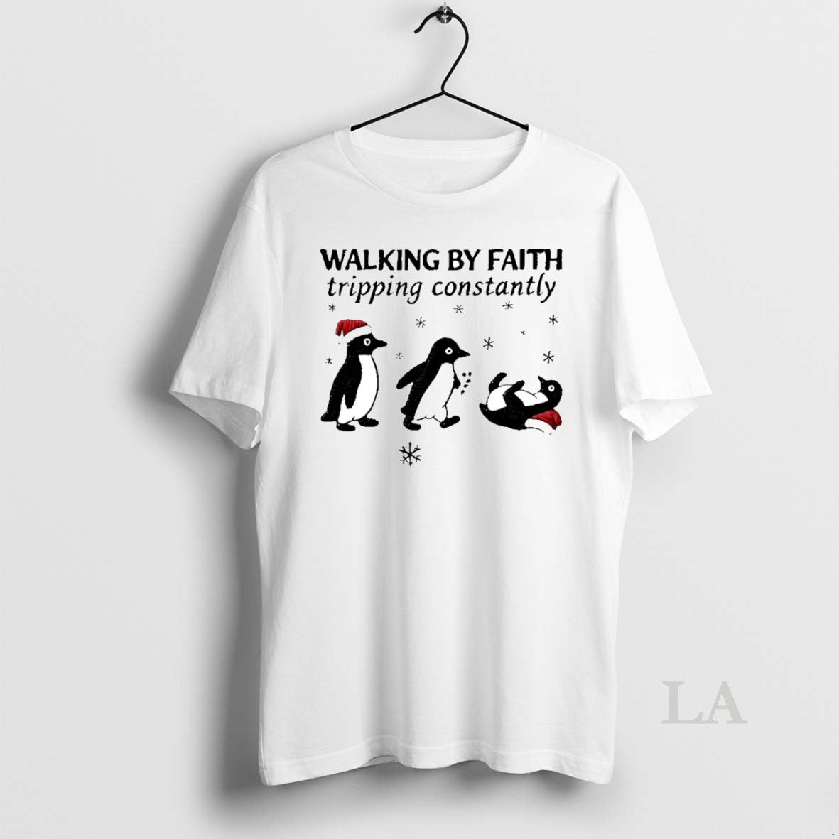 Original Penguin Walking By Faith Tripping Constantly Christmas T-Shirts, Hoodie, Sweatshirt | InkNestWear.com
