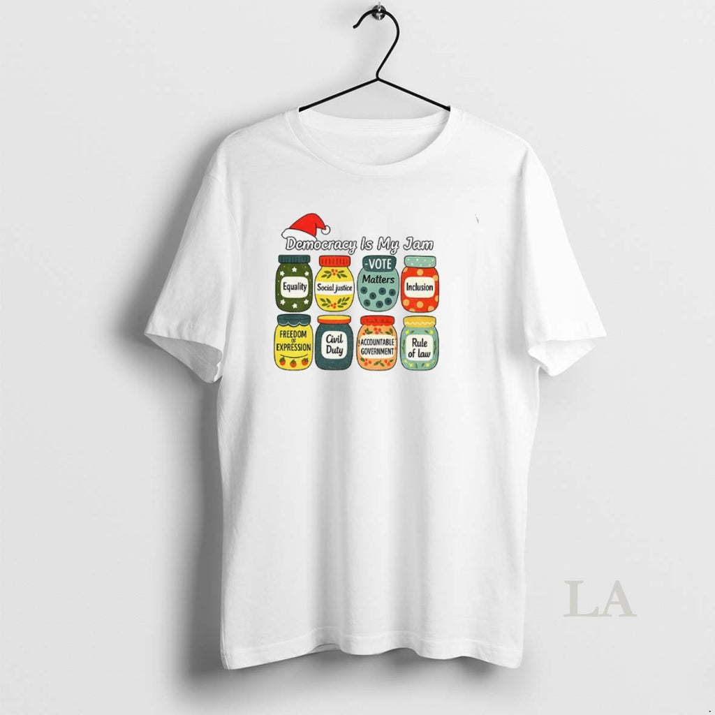 Original Political Christmas Democracy Is My Jam Pro Democracy T-Shirts, Hoodie, Sweatshirt | InkNestWear.com