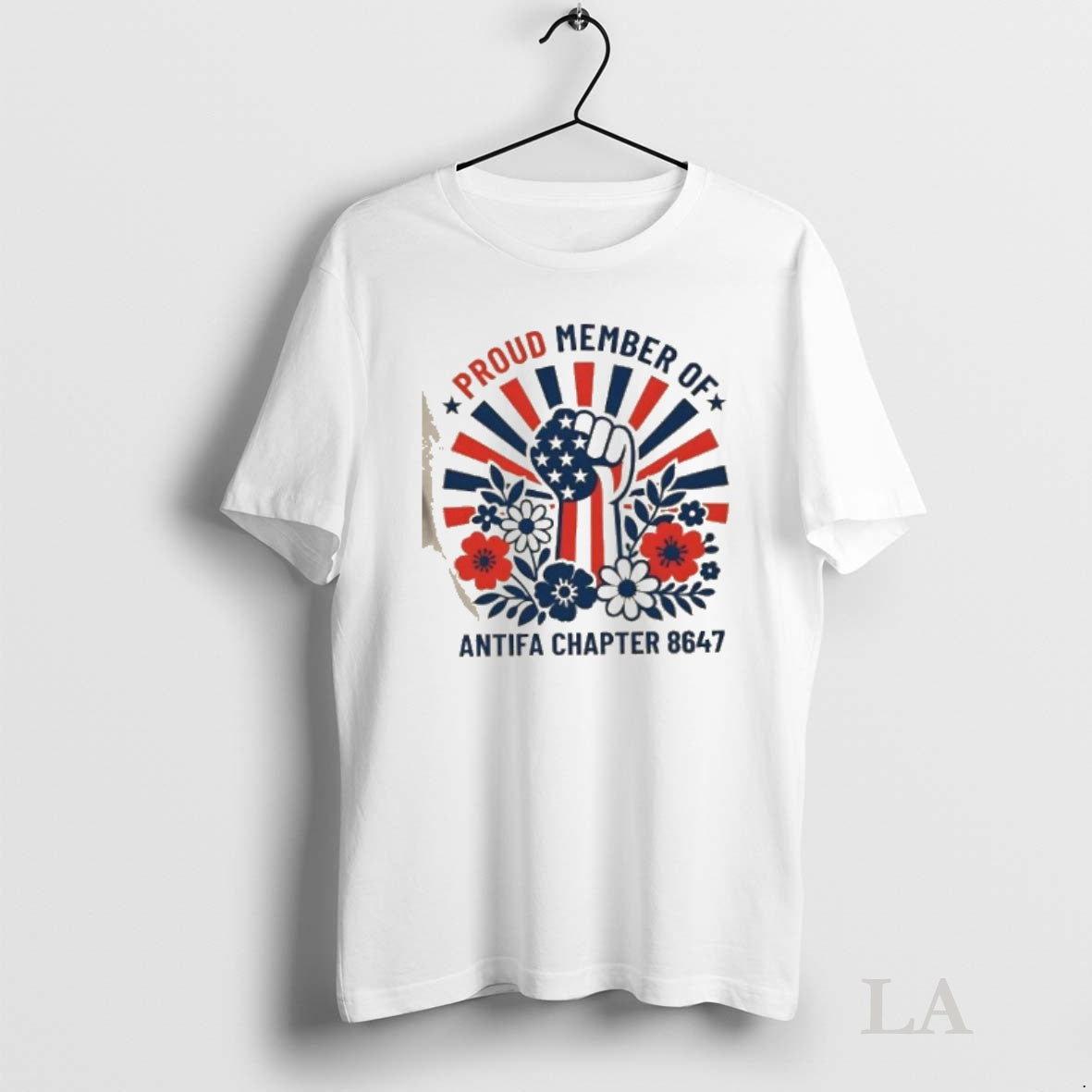 Original Proud Member Antifa Chapter 8647 Fist Floral Us Flag T-Shirts, Hoodie, Sweatshirt