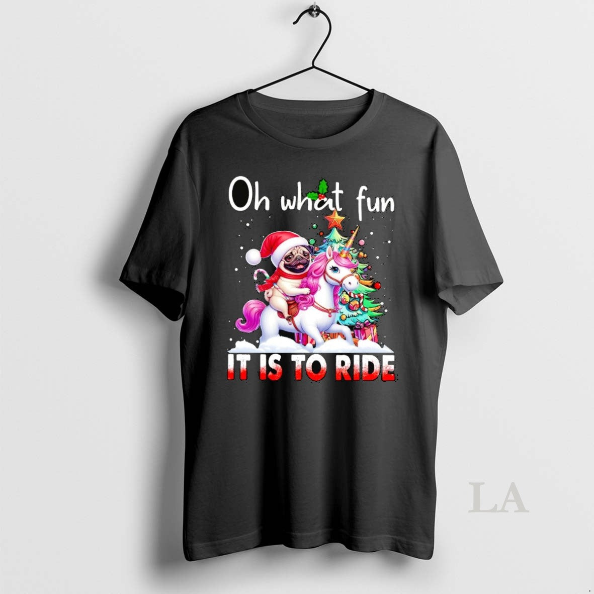 Original Pug Riding Unicorn Oh What Fun It Is To Ride Christmas T-Shirts, Hoodie, Sweatshirt | InkNestWear.com