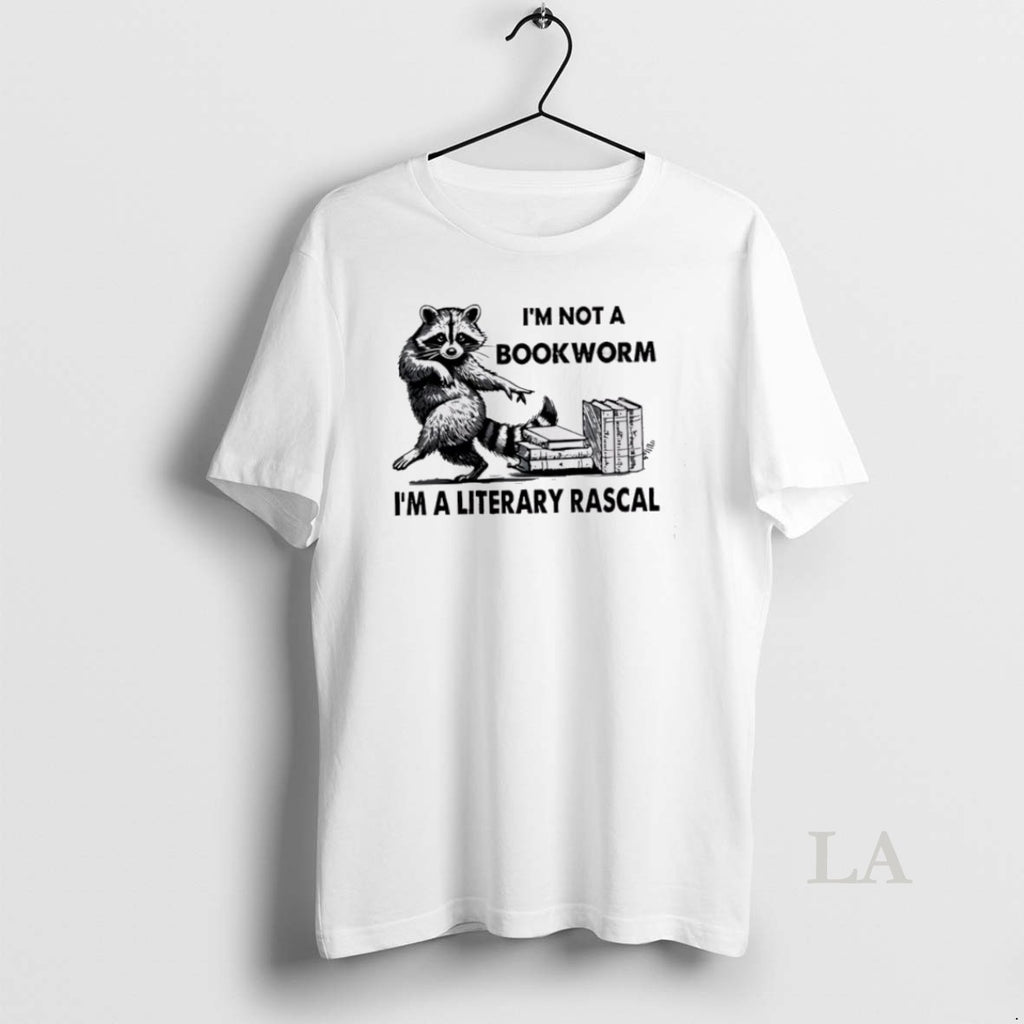 Original Raccoon Im Not A Bookworm Im A Literary Rascal T-Shirts, Hoodie, Sweatshirt | InkNestWear.com