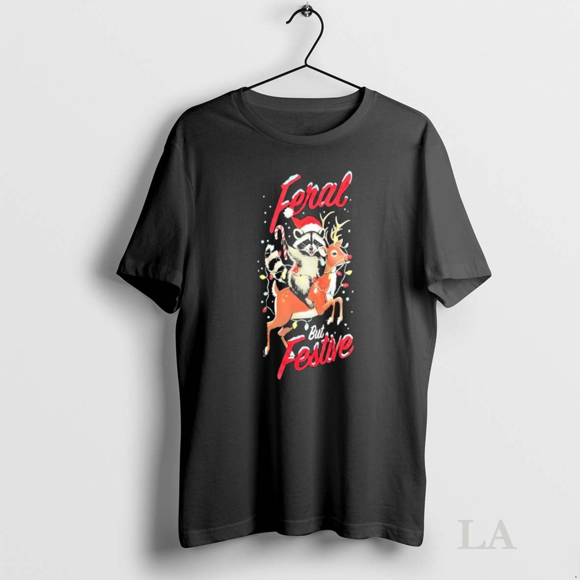 Original Raccoon Riding Reindeer Feral But Festive Christmas T-Shirts, Hoodie, Sweatshirt | InkNestWear.com