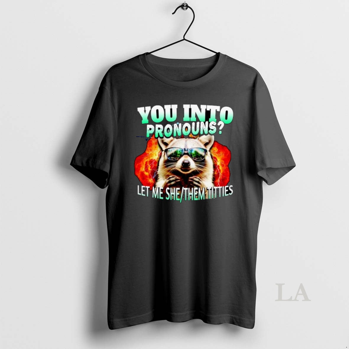 Original Raccoon You Into Pronouns Let Me She Them Titties Ornaments T-Shirts, Hoodie, Sweatshirt | InkNestWear.com
