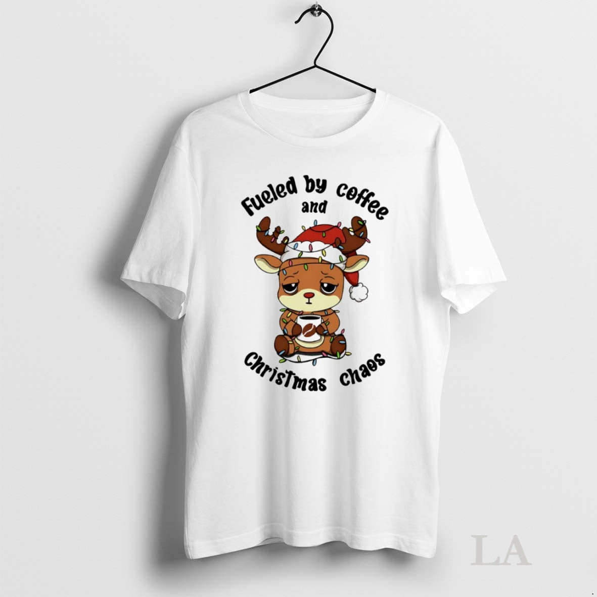 Original Reindeer Fueled By Coffee And Christmas Chaos Circle T-Shirts, Hoodie, Sweatshirt | InkNestWear.com