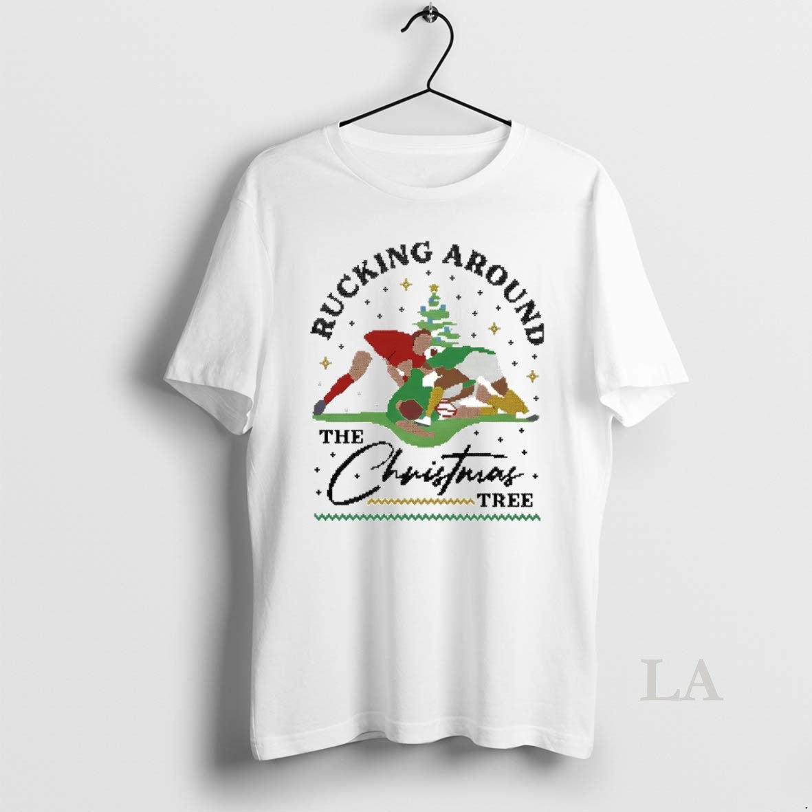 Original Rucking Around The Christmas Tree Rugby Ugly Christmas T-Shirts, Hoodie, Sweatshirt | InkNestWear.com