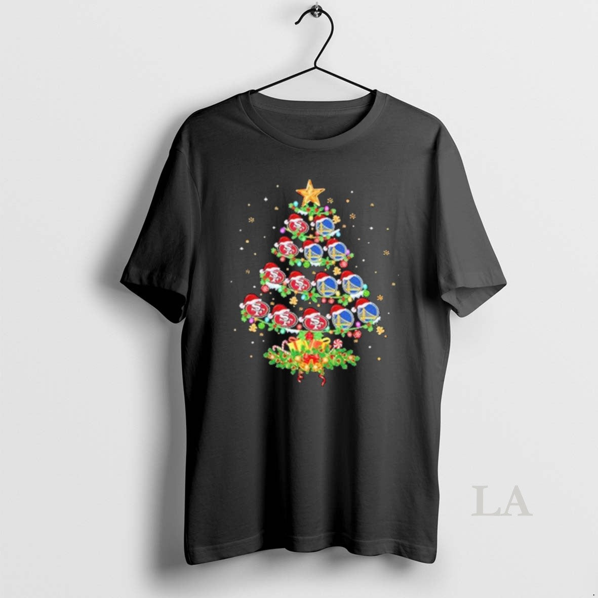 Original Sf 49ers And Golden State Warriors Christmas Tree Two Teams T-Shirts, Hoodie, Sweatshirt | InkNestWear.com