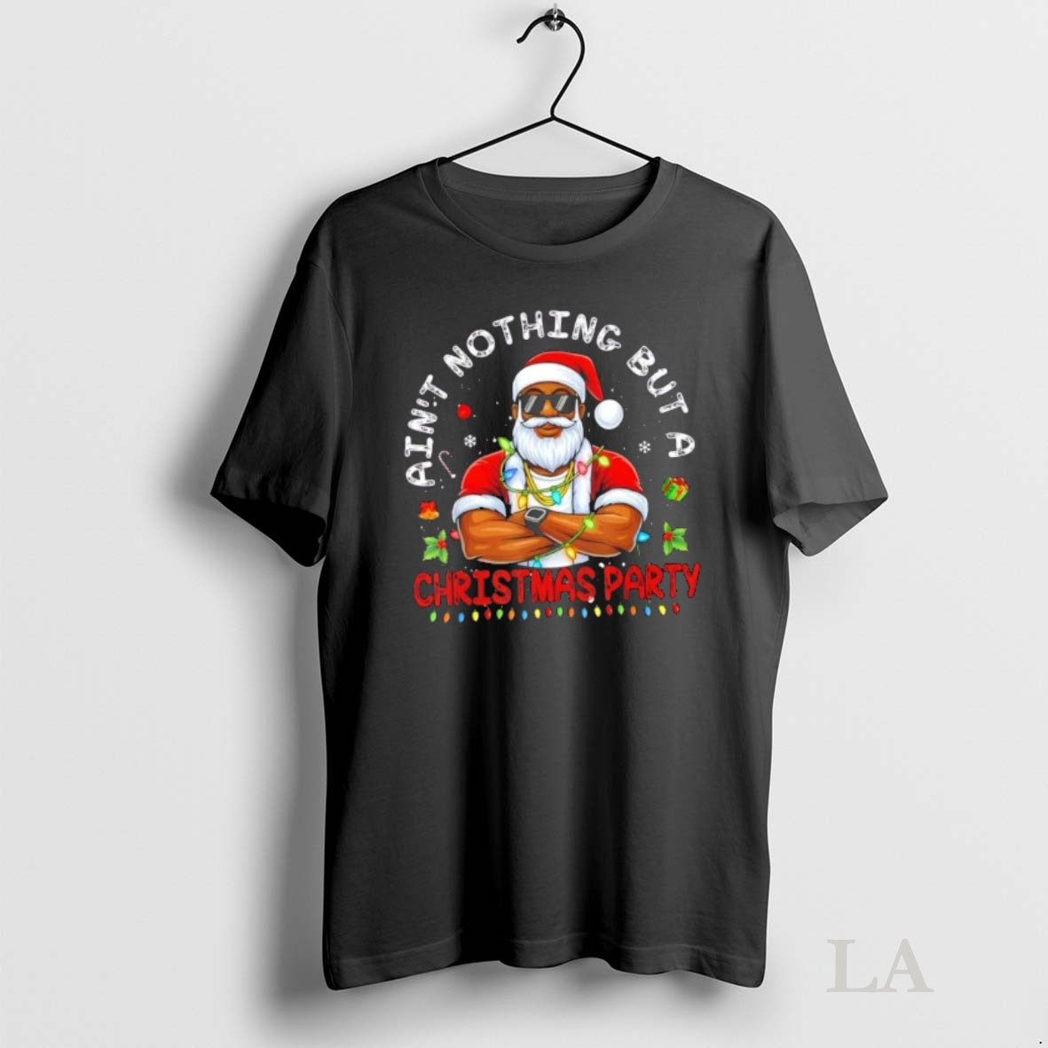 Original Santa Black Aint Nothing But A Christmas Party T-Shirts, Hoodie, Sweatshirt | InkNestWear.com