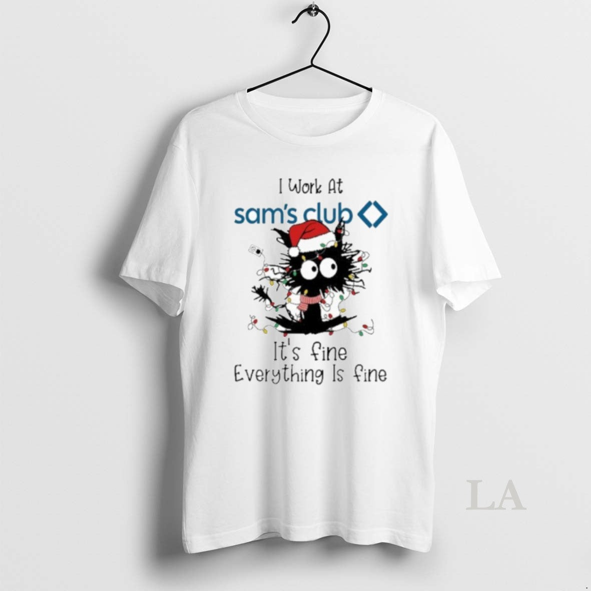Original Santa Black Cat Light X Sams Club Logo Its Fine Everything Is Fine T-Shirts, Hoodie, Sweatshirt | InkNestWear.com