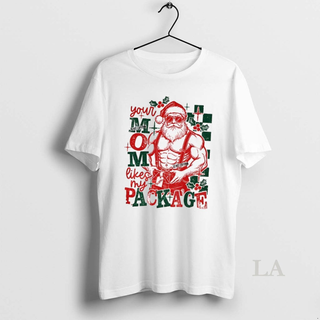 Original Santa Claus Your Mom Likes My Package Funny Christmas T-Shirts, Hoodie, Sweatshirt | InkNestWear.com