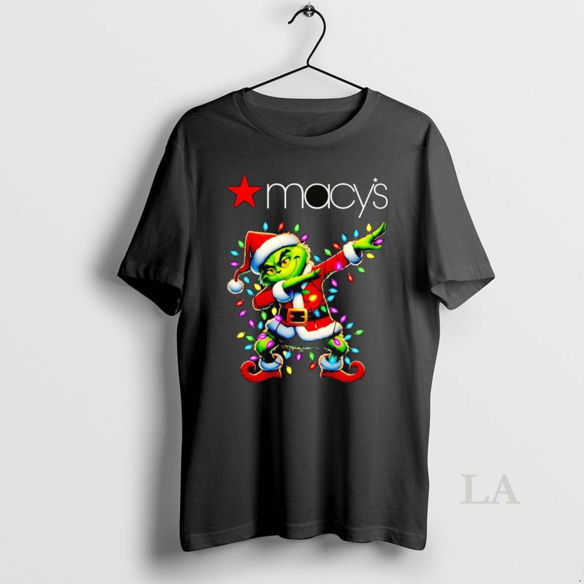 Original Santa Grinch Dabbing Macys Christmas Light T-Shirts, Hoodie, Sweatshirt | InkNestWear.com
