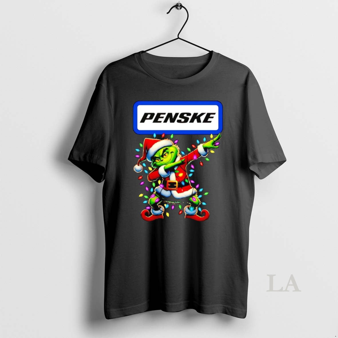 Original Santa Grinch Dabbing Penske Christmas Light T-Shirts, Hoodie, Sweatshirt | InkNestWear.com