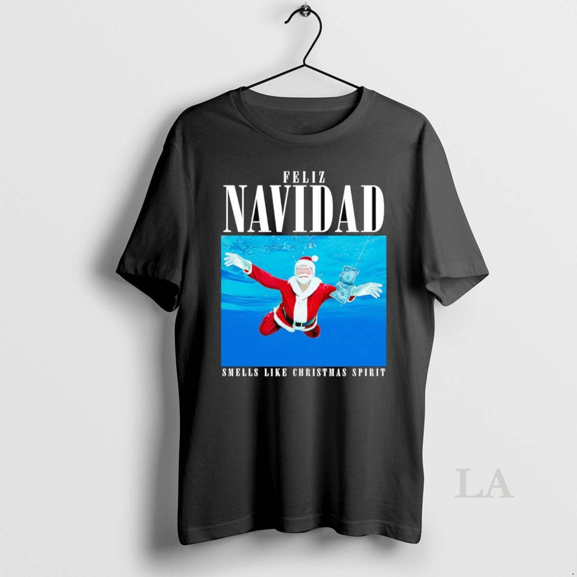 Original Santa Feliz Navidad Smells Like Spirit T-Shirts, Hoodie, Sweatshirt