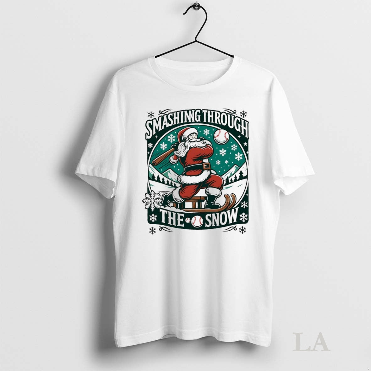 Original Santa Smashing Through The Snow Baseball Christmas T-Shirts, Hoodie, Sweatshirt | InkNestWear.com