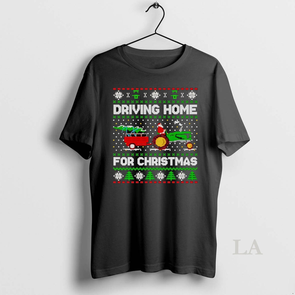 Original Santa Tractor Driving Home For Christmas T-Shirts, Hoodie, Sweatshirt | InkNestWear.com