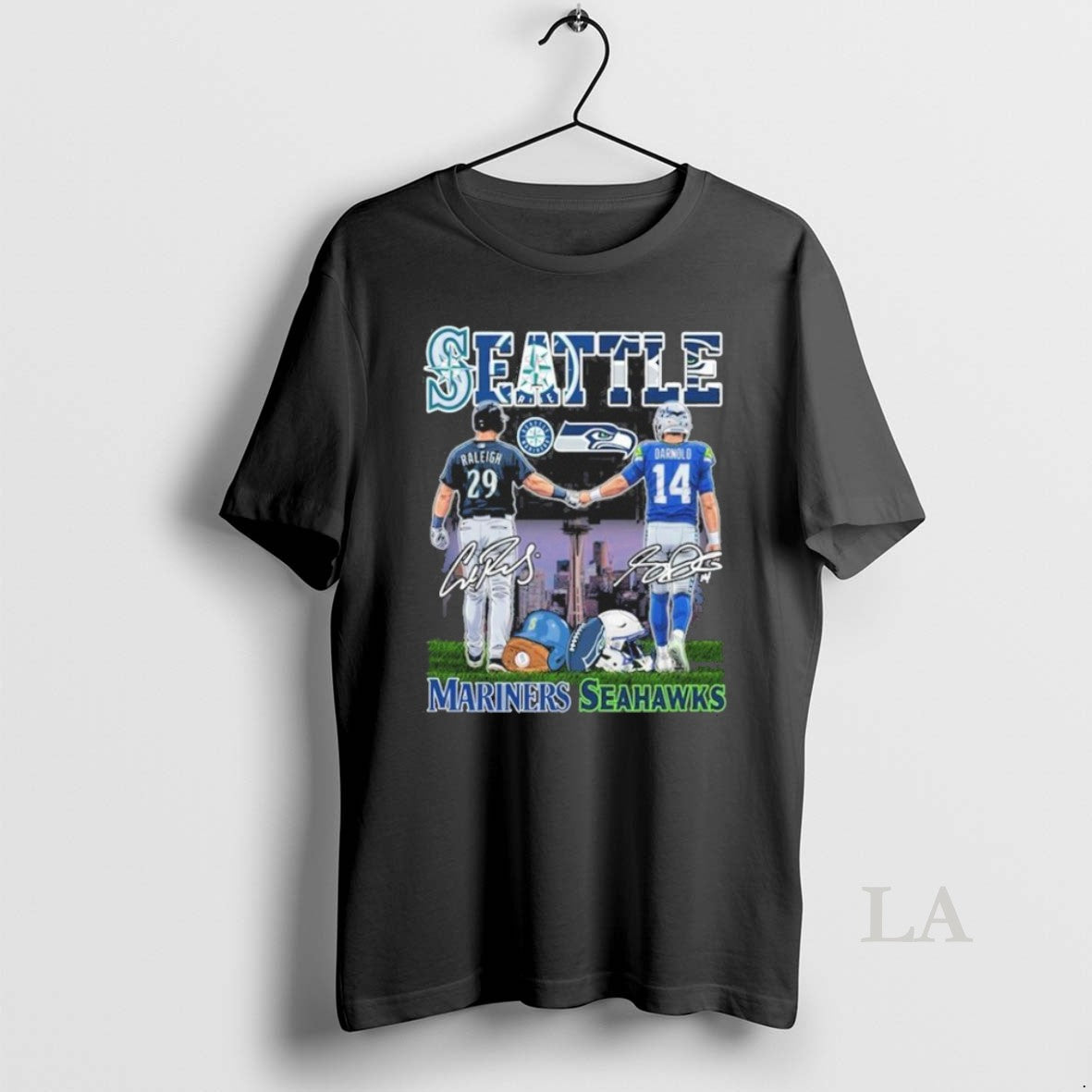 Original Seattle Mariners Seahawks Raleigh Darnold Signatures T-Shirts, Hoodie, Sweatshirt
