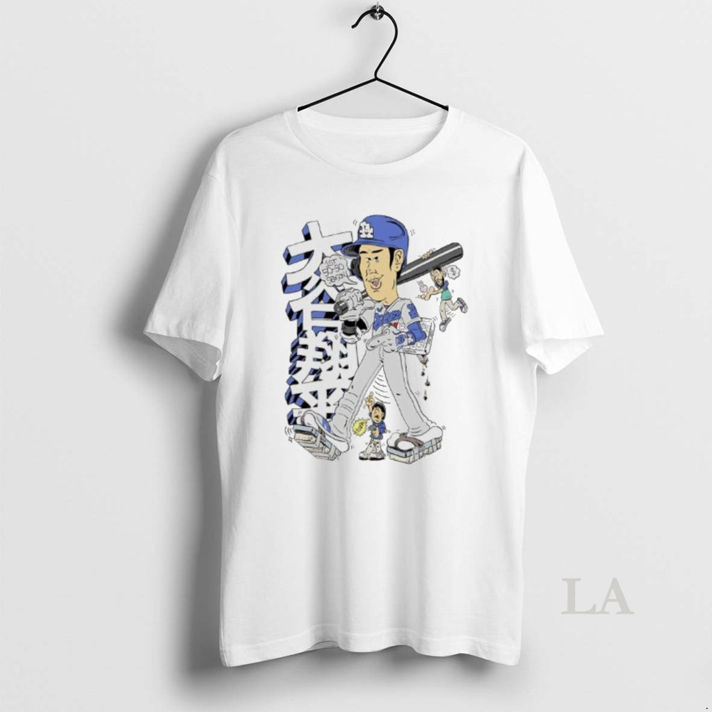 Original Shohei Ohtani 1st 50 50 Season Los Angeles Dodgers Caricature T-Shirts, Hoodie, Sweatshirt | InkNestWear.com