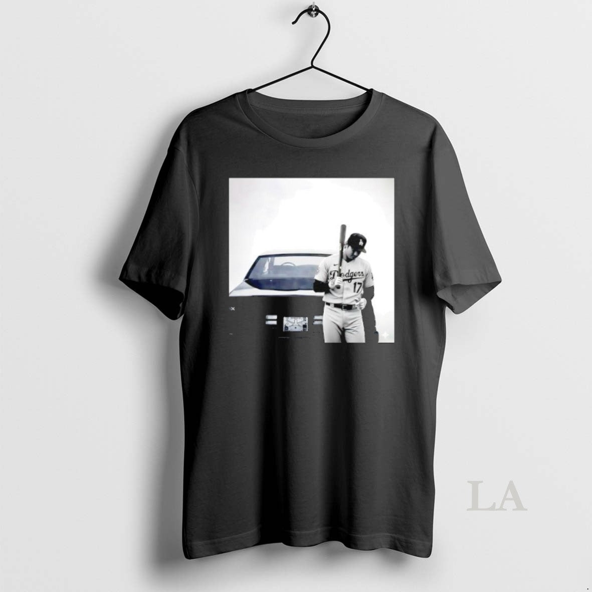 Original Shohei Ohtani Los Angeles Dodgers Player Standing Vintage Car Photograph T-Shirts, Hoodie, Sweatshirt