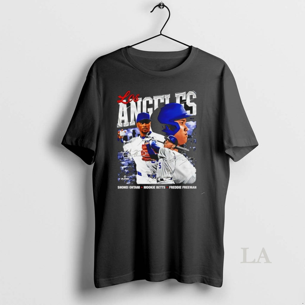 Original Shohei Ohtani Mookie Betts And Freddie Freeman Los Angeles Dodgers Trio Signature T-Shirts, Hoodie, Sweatshirt