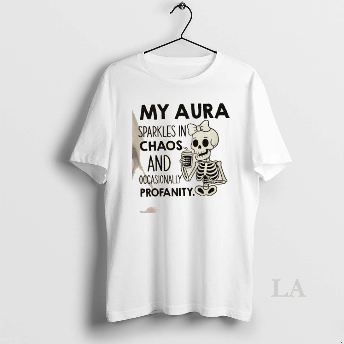 Original Skeleton My Aura Sparkles In Chaos And Occasionally Profanity T-Shirts, Hoodie, Sweatshirt | InkNestWear.com
