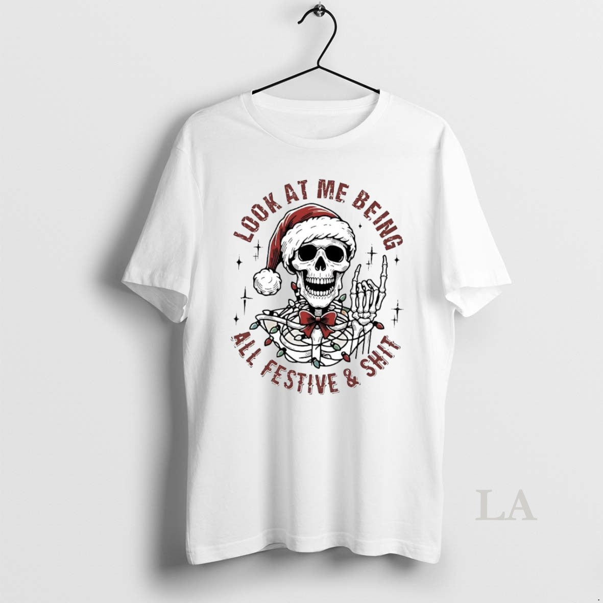Original Skull Look At Me Being All Festive And Shit Christmas T-Shirts, Hoodie, Sweatshirt | InkNestWear.com