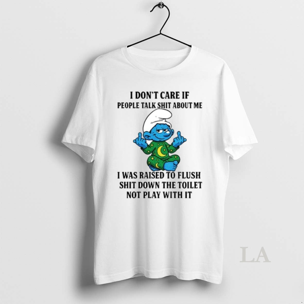 Original Smurf Middle Finger I Dont Care If People Talk Shit About Me I Was T-Shirts, Hoodie, Sweatshirt | InkNestWear.com