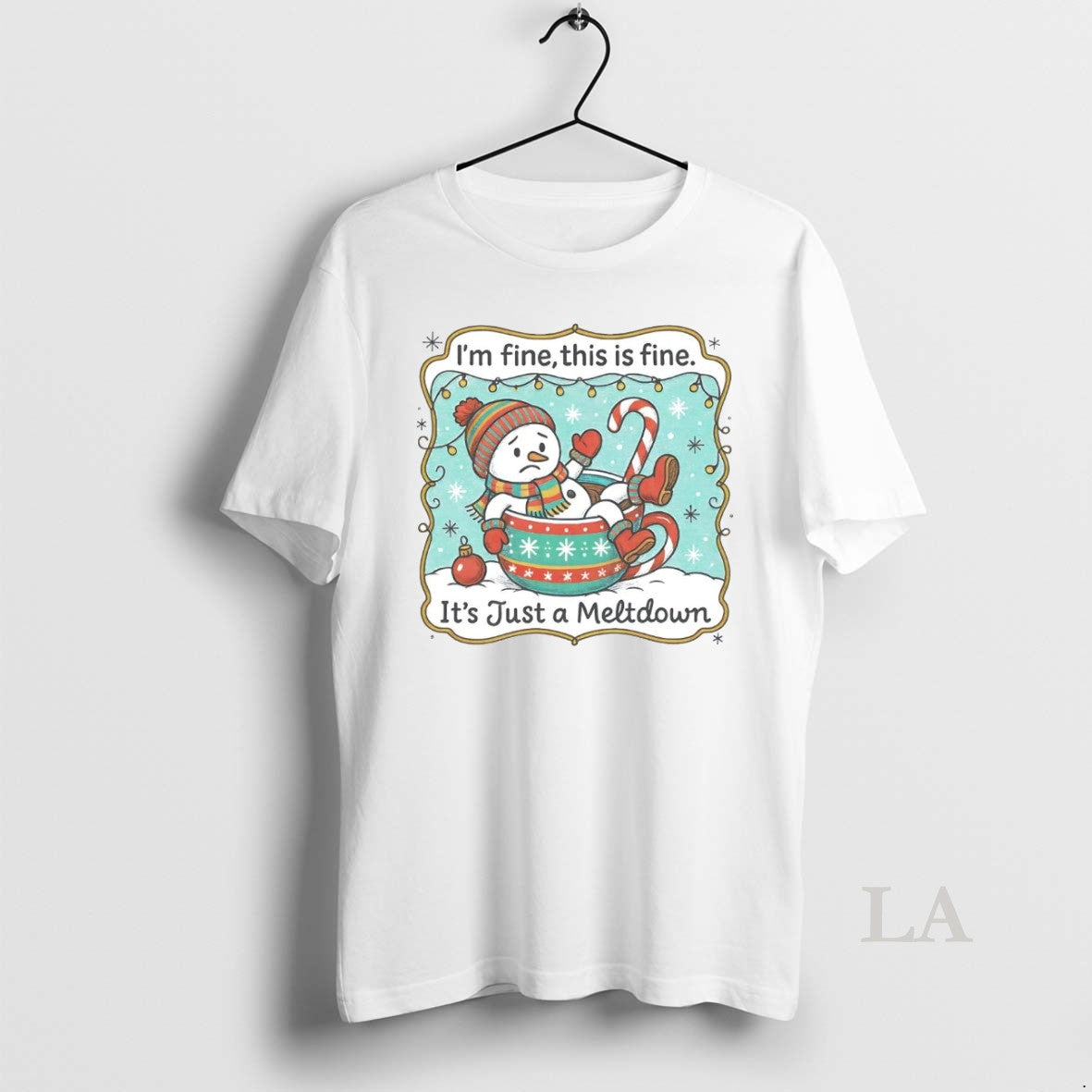 Original Snowman Im Fine This Is Fine Its Just A Meltdown Christmas T-Shirts, Hoodie, Sweatshirt | InkNestWear.com