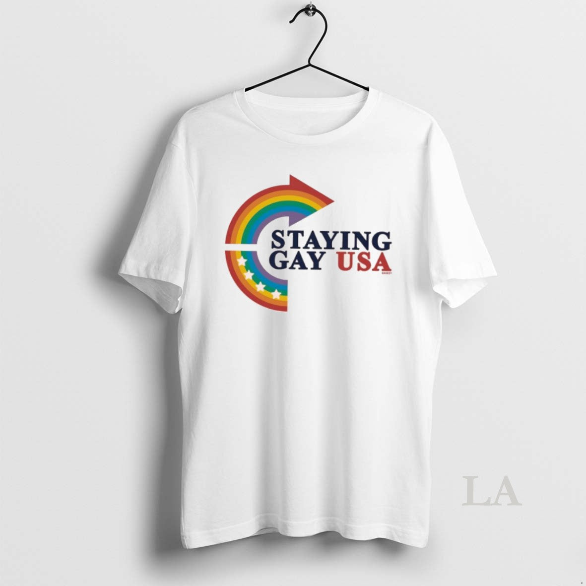 Original Staying Gay Usa Rainbow Arrow Logo T-Shirts, Hoodie, Sweatshirt | InkNestWear.com