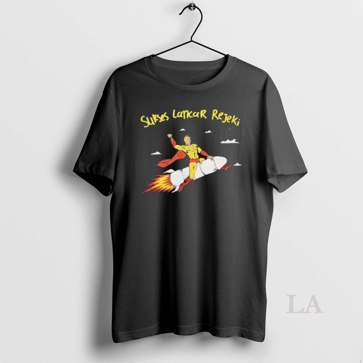 Original Sukses Lancar Rejeki Superhero Riding A Rocket T-Shirts, Hoodie, Sweatshirt | InkNestWear.com