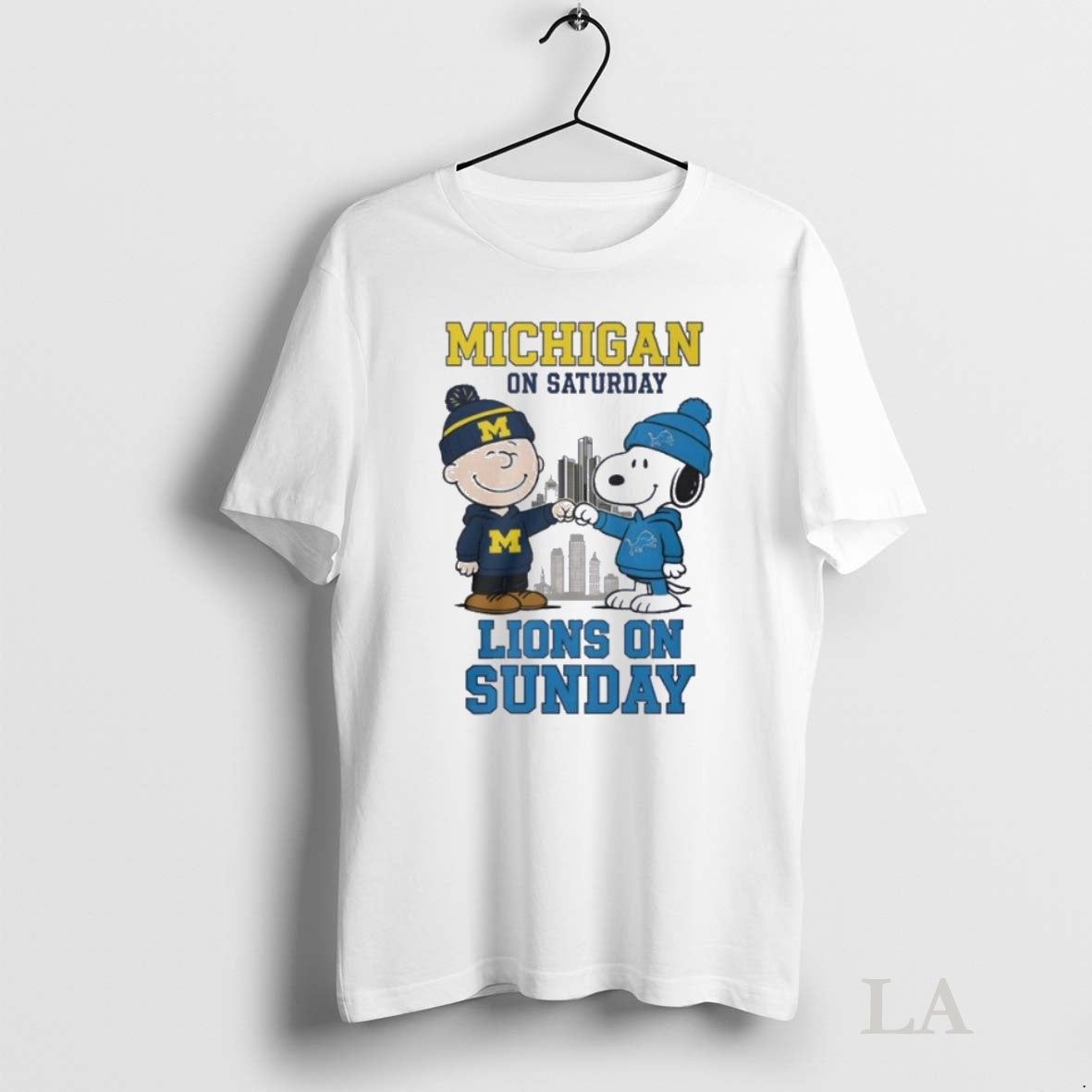 Original The Peanuts Fist Bump Michigan On Saturday And Lions On Sunday T-Shirts, Hoodie, Sweatshirt | InkNestWear.com