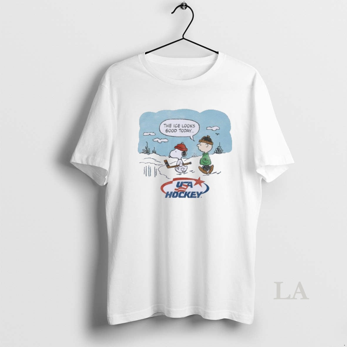 Original The Peanuts X Usa Hockey The Ice Looks Good Today T-Shirts, Hoodie, Sweatshirt | InkNestWear.com