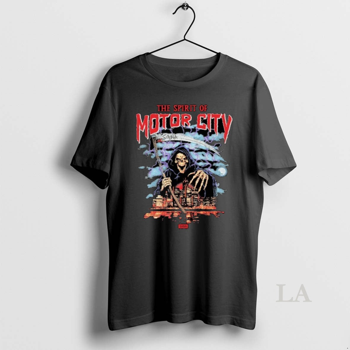 Original The Spirit Of Motor City Sana Grim Reaper Halloween T-Shirts, Hoodie, Sweatshirt | InkNestWear.com