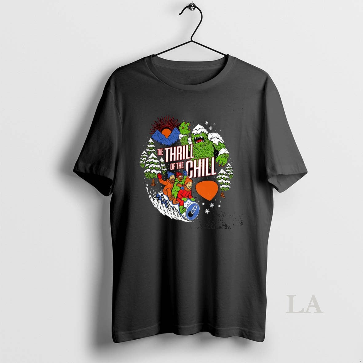Original Thrill Of The Chill Skiing Yeti Snow Monster Midnight T-Shirts, Hoodie, Sweatshirt | InkNestWear.com