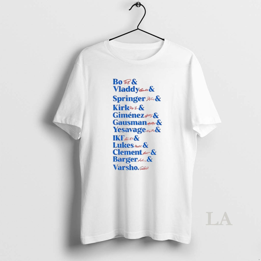 Original Toronto Blue Jays All Team Bo Vladdy Springer Kirk Gimenez Gausman Yesavage Mlb Baseball T-Shirts, Hoodie,...