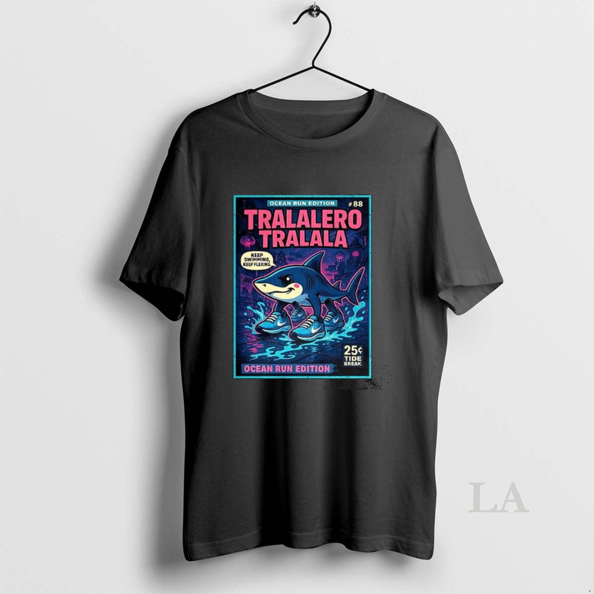Original Tralalero Tralala Ocean Run Shark Meme Comic Keep Swimming Keep Flexing T-Shirts, Hoodie, Sweatshirt